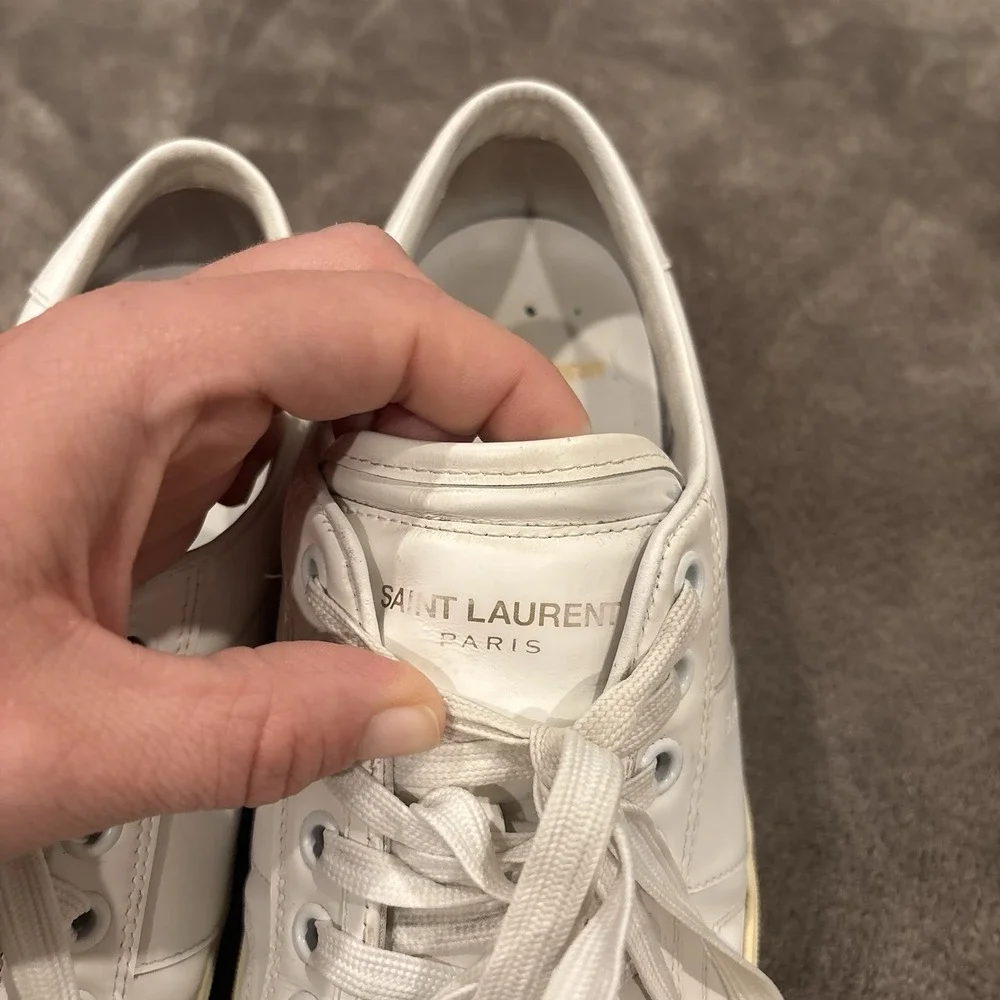 Saint Laurent Signature Court Classic SL/39 Womens 7.5 White Platform Sneakers